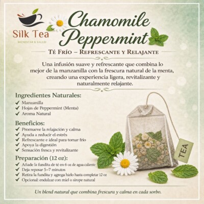 Manzanilla y Peppermint Te Frío