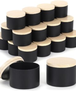 Tarro Aluminio Negro tapa Madera 4 onzas