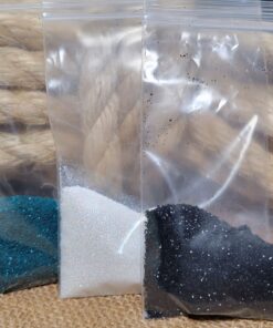 3 Glitter Blanco-Turquesa y Negro
